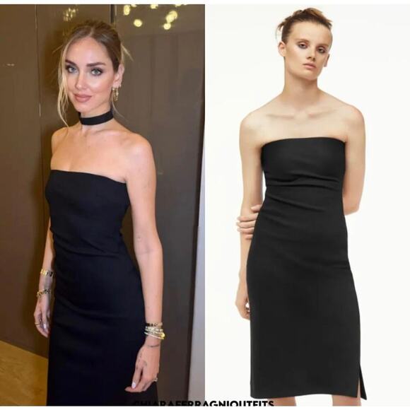 ZARA X NARCISO RODRIGUEZ BUSTIER DRESS BLACK - Picture 1 of 12